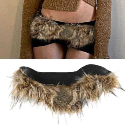 Women's Fashion Belt PU Leather Hot Girls Waist Band Feature Metal Buckle and Furry Detail for Casual Party Wear2