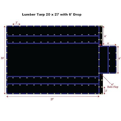 20' x 27' Xtarps Flatbed Truck Tarp - Light Weight Lumber Tarp with 6' Drop