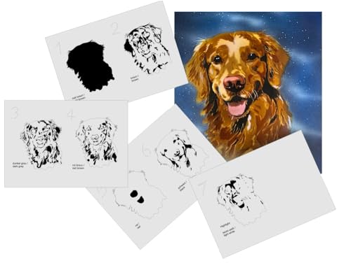 Plantilla aerógrafo AS-360 Golden Retriever L para decoración de paredes y lienzos 2