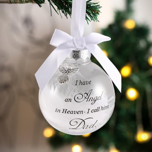Memorial Ornaments Christmas Clear Feather Ball, Print...