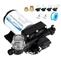 12V Water Pressure Diaphragm Pump, 5.5GPM/70PSI Self Priming Water Pump include 3/4" Garden Hose Adapters, Marine Fresh Water Transfer Pump for RV Camper Yacht Lawn Agricultural Irrigation Spraying