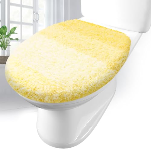 Arotive Soft Microfiber Bathroom Toilet Lid Cover, 17.5x15, Yellow