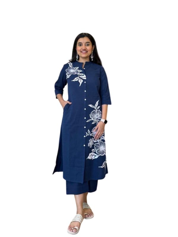 Zahwacrafts Women's Cotton Floral Printed Straight Kurti with Pant Set - Review, Price and Buying Guide