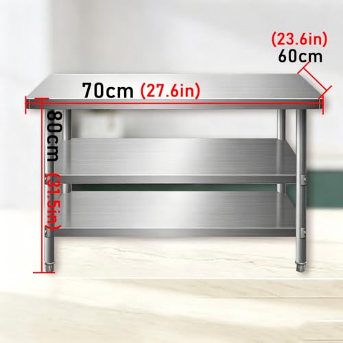 Mesa de acero inoxidable para suelos irregulares y problemas de espacio 3