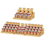 4-Tier Extra-Long Expandable Can Rack, Adjustable Bamboo Organizer for Pantry, Can Storage Holder for Pantry Shelf & Countertop, Large Capacity Holds 60 Cans (3.75oz), Patent Pending