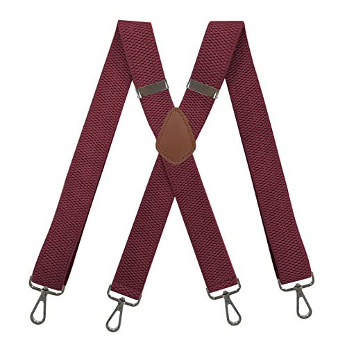 Bretelles pour hommes 3.5x120cm à haute élasticité réglables avec 4 clips robustes pour pantalon