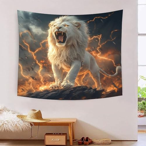 Tenture murale lion design relief poster en textile de qualité supérieure 180x230cm