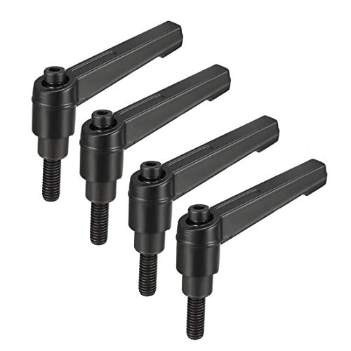uxcell M6 x 16mm Handle Adjustable Clamping Lever Thread Push Button Ratchet Male Threaded Stud Knobs Locking Rotating Screw Handles Quick Release Bolt Black 4pcs by uxcell - Used condition - US$8.90
