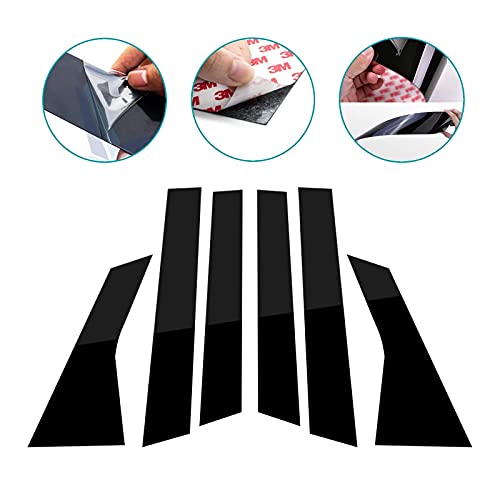 Xotic Tech Pillar Post Side Door Window Cover Trim Pre-Cut Molding, Compatible With Honda Accord Sedan 10Th Gen (Glossy Black) #TOP2