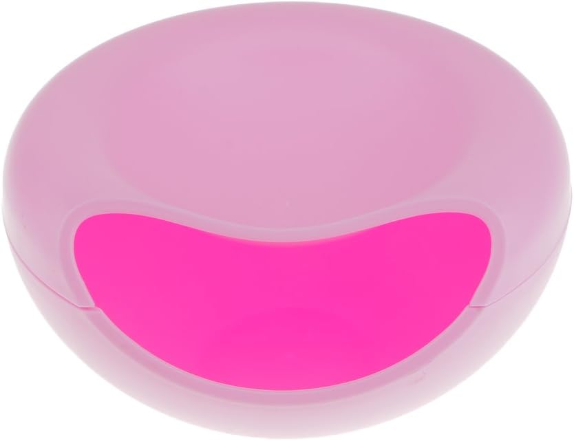 MagiDeal Durable Creative Small Lazy Double-Decked Box Plastic Sundry Snack Junk Fruit Serving Tray Pink