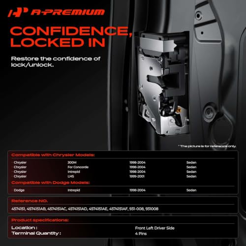 Image of A-Premium Front Left Driver Side Door Lock Actuator Motor | Fit For Chrysler 300M /Concorde 1998-2004, LHS 1999-2001, Intrepid 2003-2004, Intrepid 1998-2000 & Dodge Intrepid