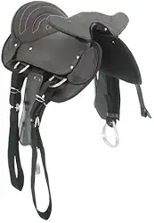 Sela Australiana De Cabeça Simples Completa Passeio Preta De Couro