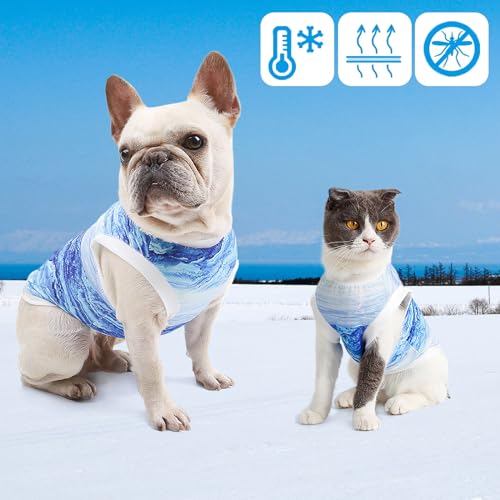 CHONGQILAO Kühlweste für Hunde, Atmungsaktiv Hundekühlweste, Sommer Cool und Bequem Hundemantel für kleine bis mittelgroße Hunde