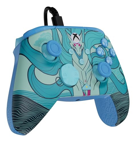 Turtle Beach Rematch Advanced Wired Gaming Controller for Xbox & PC – Powered Glow, Remappable Buttons, Hall-Effect Hair Triggers, 8ft Cable, Officially Licensed by Xbox – Blue Kitsune
