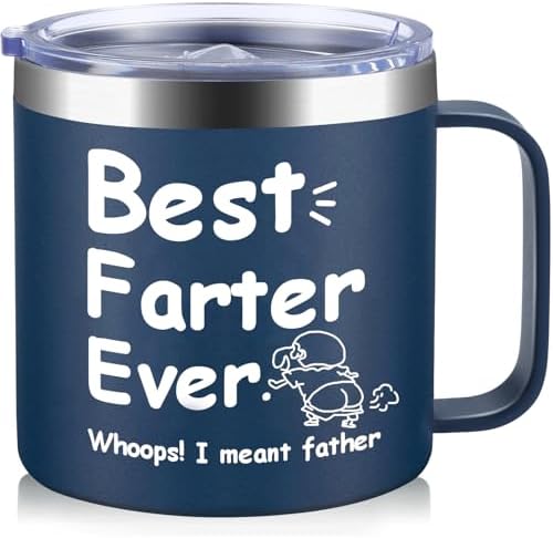 Dad Gift for Fathers Day, Funny Dad Mug Father Day Gifts, Best Dad Ever Mugs with Hilarious Pattern, Gift for Daddy from Daughter Funny Papa Gifts Birthday Christmas-14oz (Navy Blue)