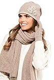 One-Size für Damen - Der Strickschal mit Winter-Mütze ist in einer One-Size Größe gefertigt. Das Kamea Set in modernen Farben eignet sich für Frauen und Mädchen ab 9 Jahren.