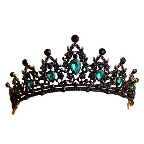 Tiara preta vintage Lurrose e coroa tiara com strass princesa tiara coroas clássicas rainha casament