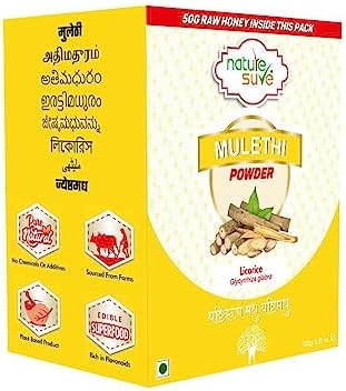 Nature Sure Mulethi Powder 100g with Raw Honey 50g, Yashtimadhu Powder for Face, Hair, Skin, Weight - Pack of 1