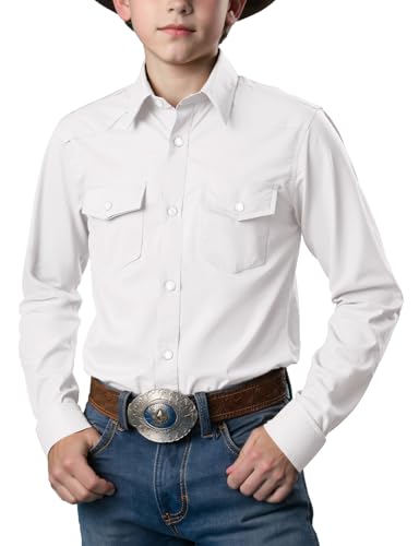 Image of Spring&Gege Boys Long Sleeve Western Cowboys Pearl Snap Button Down Shirts (3-14 Years)