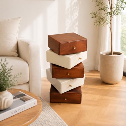 Image of The Attic Solid Wood Acko Drawer Chest | Wooden Chest of Drawers | Bedroom Livingroom Storage | Handcrafted Mango Wood