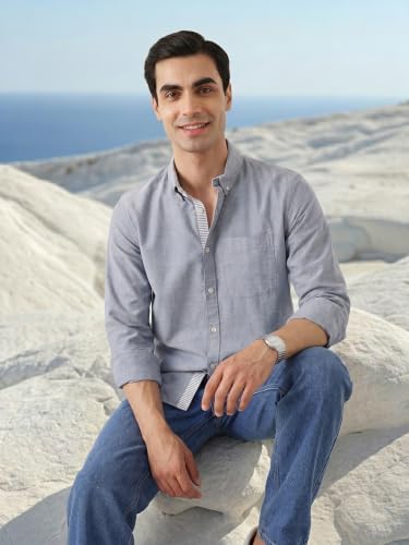 Image of Thomas Scott Men's Premium Slim Fit 100% Cotton Casual Shirt | Button-Down Collar | Full Sleeves | Solid Shirt for Men