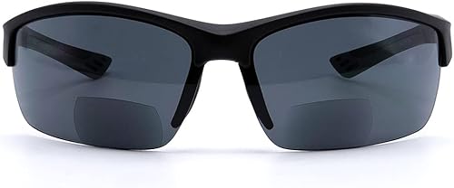 VITENZI Gafas de sol bifocales semi sin montura TR90 deportes lectores envolventes para leer bajo el sol de Chieti