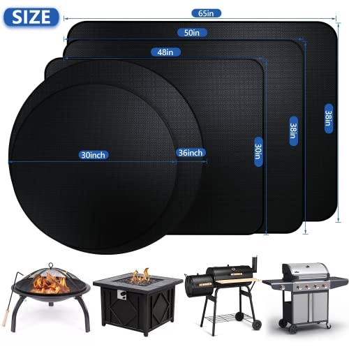 36" Fire Pit Mat & Under Grill Mat, Fire Pit Mat For Under Fire Pit,Round Grill Mat For Outdoor Grill Deck Protector, Double-Sided Fireproof Bbq Grill Mat, Oil-Proof Waterproof (Fire Pit Not Included) #TOP4