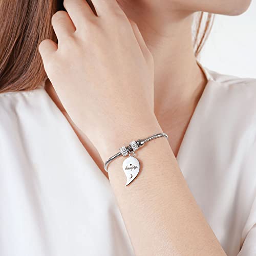 Image of Yonhon Mother Daughter Bracelet Necklace for 2 /3 /4, Mother Daughter Matching Keychain Set
