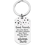 Best Friend Keychain, Star Good Friend Key Ring for Women Men Cute Mini Long Distance BFF Dog Tag Kids Adult Girls Special Funny True Friend Leaving Apart Gift for Birthday, Christmas