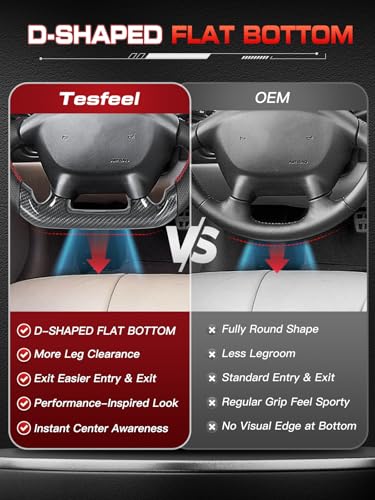 Steering Wheel for Chevy Corvette C5 1997-2004 Hydro-Dip Carbon Fiber D-shaped Flat-bottom Steering Wheel Preforated Leather Grip Hand-Stitched Compatible with Corvette C5 Base Z06 - Image 6