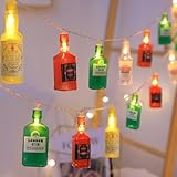 Battery Operated Wine Bottle String Lights, 6.86FT Summer Decorative Hanging Lights 10 LED Wine Bottle Indoor String Lights, Warm White Fairy lights for Tropical Themed Wedding Bistro Bar Party Decor