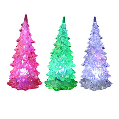 Preisvergleich Produktbild OSALADI 3 stücke led weihnachtsbeleuchtung weihnachtsbaum nachtlichter rgb farbwechsel weihnachtsdekoration für wohnzimmer kinderzimmer (mischfarbe)