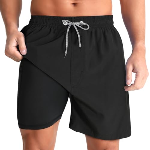 Mens Swim Trunks with Compression Liner 5.5" Quick Dry Swim Shorts with Zipper Pockets Bathing Suit2