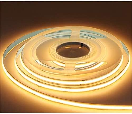 Image of 16.4FT /5M COB Flexible LED Strip Light DC12V /24V 528leds /m Bendable Tape (24V, Warm White)