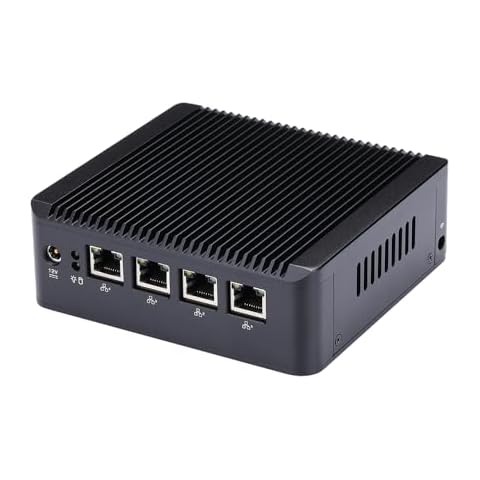 Qotom 4 LAN Mini PC Q190G4U-S02 with 8GB RAM 64GB SSD, Intel Celeron J1900 Processor, Quad core 2.0 GHz, VGA Mini PC Firewall Cover