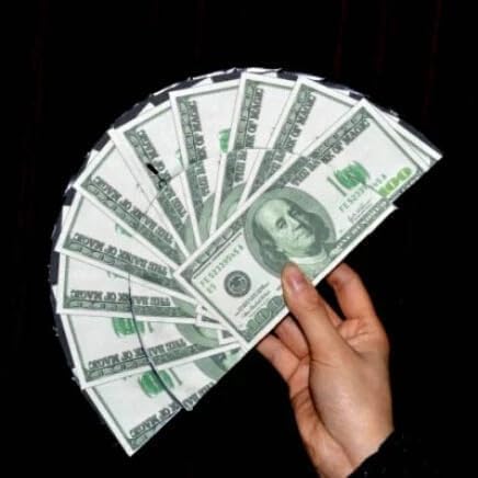 Generic Bill Becomes a Top Hat (US Dollar Pattern) Magic Tricks Stage Magic Bill Fan to Bill Top Hat Magic Gimmick Props Accessories, Greeb