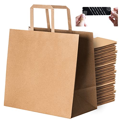 ShyaWorld Bolsas de Papel Take Away Delivery Comida a Domicilio Kraft o Compras en Tiendas. Minoristas o al Por mayor. Restaurantes, Fiestas, Comercios,Zapatos. 80 g/m2. (20, 30 x 29 x 20 cm)