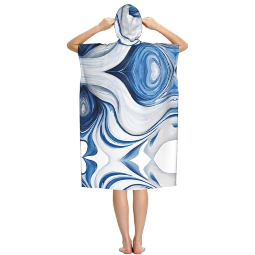 Poncho plage microfibre marbré pour se changer après le surf