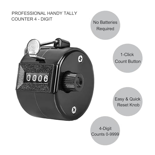 image for TESEAS Clicker Counter Handheld Tally Counter 4-Digit Number Counter, 