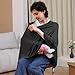 Seejoy Nursing Cover for Breastfeeding, 360°Full Coverage Nursing Poncho, Rayon Soft & Breathable Breastfeeding Cover up (Smooth Rayon, Black)