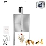 KKTECT Abridor de puerta automático para gallinero, Puerta del gallinero de lujo Kit de apertura automática de puerta Coop Puerta resistente a depredadores con temporizador y control remoto