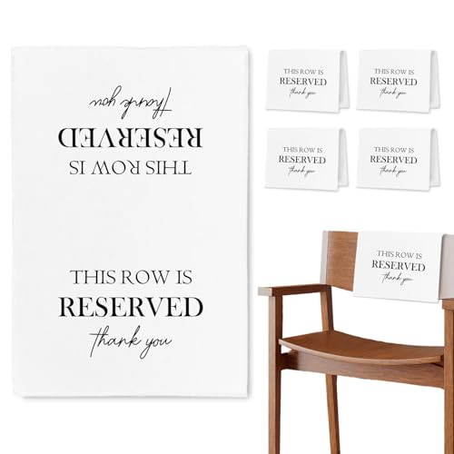 ChissNook Reserved Seating Chair Signs This Row Is Reserved Pew Cloths Seating Placeholder for Church Pews Wedding Decorations for Reception Parties Celebrations Event Meetings (White 4 PCS)