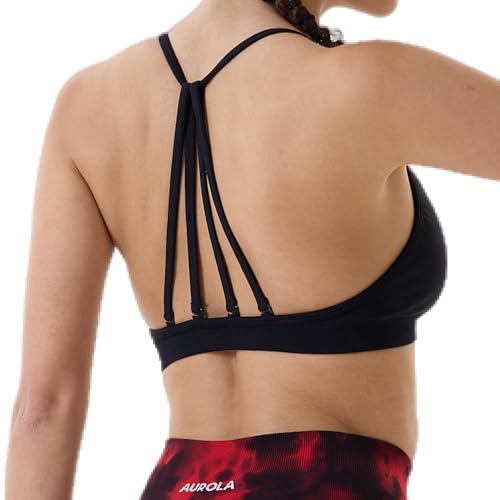 AUROLA Seamless Mercury Workout Sports Bras for Women Athletic Removable Adjustable Backless Minimal Top,Seamless-Black,S