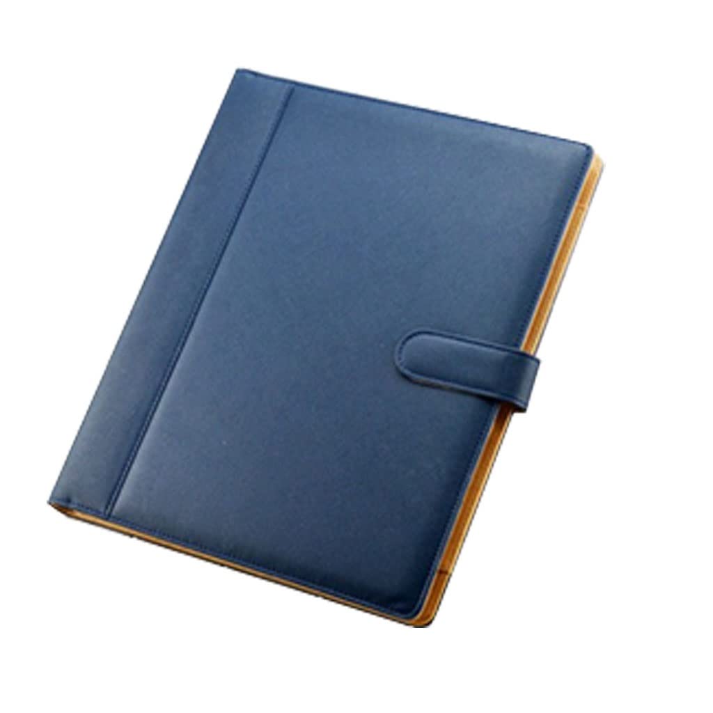IBOWZ Porte Documents A4 Conférencier Porte-Documents en Cuir PU 4 Porte-Anneaux Porte-Documents Multi-Documents avec Presse-papiers Amovible pour Organisateur Bureau école de Voyage