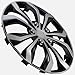 LYDS Spyder BS Black & Silver Universal 16 inch Premium ABS Hubcap Wheel Cover Replacement Set of 4 - FWC-16S-BS