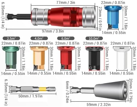 Sonew Electric Drill Wire Stripper Cable Stripping Tool Set for Solid Hard Wires 6 8 10 12 14 AWG
