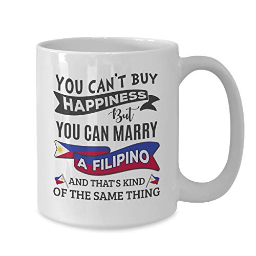 Taza de cerámica blanca 15 oz con diseño humorístico filipino miniatura 2