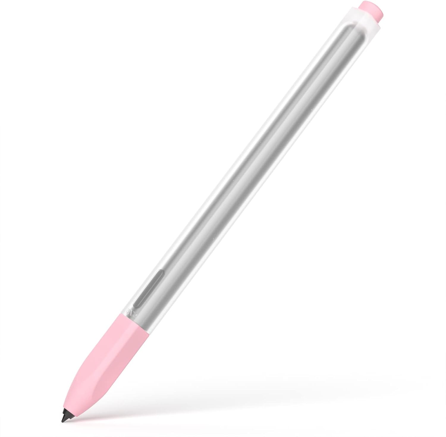 Compatible with Samsung Galaxy Tab S7/S7+/S7 FE/S8/S8+/S8 Ultra/S9/S9+/S9 Ultra/S10 Pencil Case S Pen Case, Silicone Translucent Non-Slip Cover. (Pink)