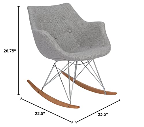 Leisuremod Willow Fabric Eiffel Base Modern Rocking Chair, Single, Grey #TOP7