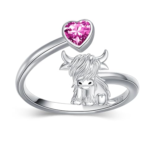 Cadeau bague réglable argent 925 avec pierre de naissance mois d'octobre